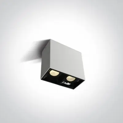 Spot LED Aplicat pe tavan Alb cu Negru CRI90 2x7W 3000K