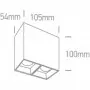 Spot LED Aplicat pe tavan Alb cu Negru CRI90 2x7W 3000K