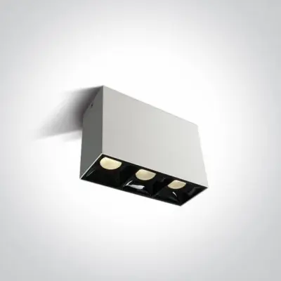 Spot LED Aplicat pe tavan Alb cu Negru CRI90 3x7W 3000K
