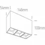 Spot LED Aplicat pe tavan Alb cu Negru CRI90 3x7W 3000K