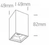 Spot LED Aplicat pe tavan Negru cu CRI90 6W 3000K