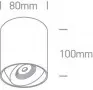 Spot LED Dimabil Aplicat pe tavan CRI90 8W 3000K Cilindric