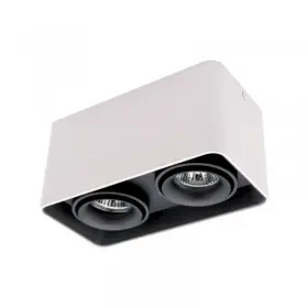Spot Aplicat pe tavan Alb cu Negru cu doua becuri 2xGU10