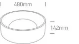 Plafoniera LED Alb cu Gold 30W Lumina Calda D480mm