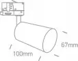 Spot pe sina trifazica Gri Sidefat cu dulie GU10 h100mm