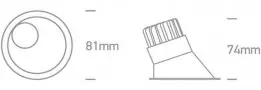 Spot LED Incastrat 8W alb cu reflector asimetric LED CREE