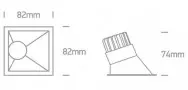 Spot LED Incastrat Patrat 8W alb cu reflector asimetric LED CREE