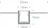 Profil LED Rigips Negru Incastrat in tavan 13mm 2 metri