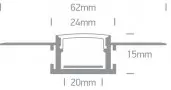 Profil LED Rigips Negru Incastrat in tavan 24mm 2 metri