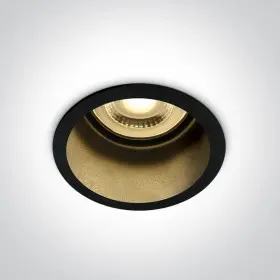 Spot incastrat Negru cu Gold, GU10, rama ingusta, Dark Light