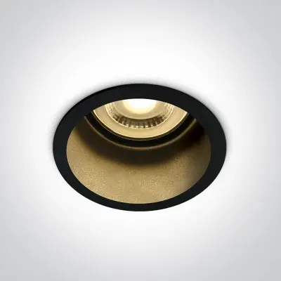 Spot incastrat Negru cu Gold, GU10, rama ingusta, Dark Light