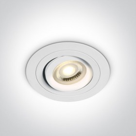 Spot incastrat orientabil cu GU10 aluminiu rotund