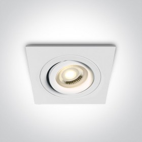 Spot incastrat orientabil cu GU10 aluminiu patrat