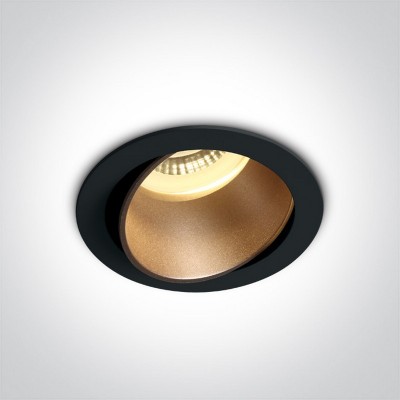 Spot incastrat orientabil cu dulie GU10 Dark Light negru reflector
