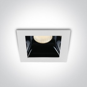 Spot LED incastrat fixe COB albe reflector negru