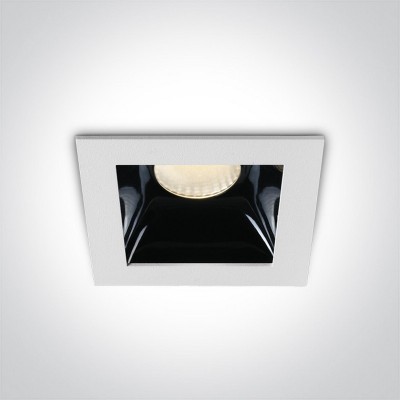 Spot LED incastrat fixe COB albe reflector negru