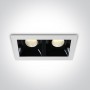 Spot LED incastrat fixe COB albe reflector negru duble