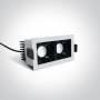 Spot LED incastrat fixe COB albe reflector negru duble