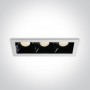 Spot LED incastrat fixe COB albe reflector negru triple