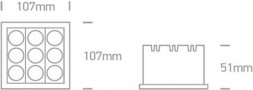 Spot LED incastrat fix SMD alb sau negru 9xLED-uri