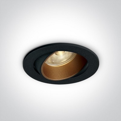 Spot LED 7W incastrat orientabil rotund negru DARK LIGHT cu reflector