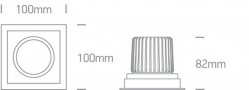 Spot LED 12W incastrat orientabil patrat DARK LIGHT