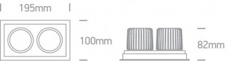 Spot LED 12W incastrat orientabil DARK LIGHT dublu
