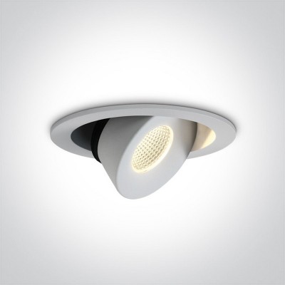 Spot LED 12W incastrat orientabil IP20 rotund alb