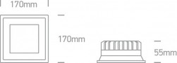 Spot Incastrat 22W DARK LIGHT patrat alb