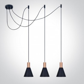 Pendul 22.8cm 3xE27 negru alama satinata sau cupru