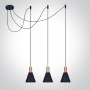 Pendul 22.8cm 3xE27 negru alama satinata sau cupru