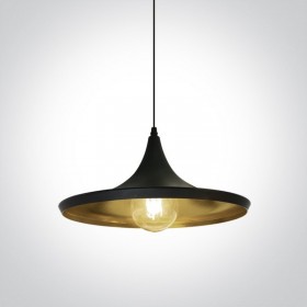 Pendul Bucatarie Negru cu interior Alama D360mm