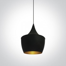 Pendul 30cm negru E27 reflector alama