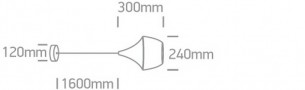 Pendul 30cm negru E27 reflector alama
