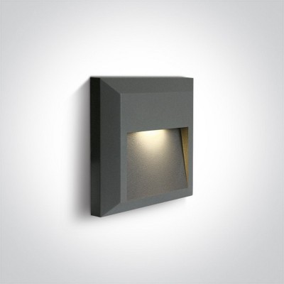 Aplica perete 2W exterior alb sau antracit patrat DARK LIGHT