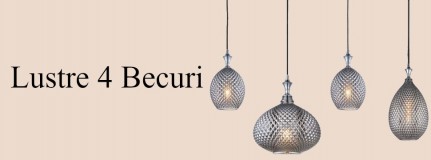 Lustre 4 Becuri Moderne si clasice pentru living, bucătărie, dormitor