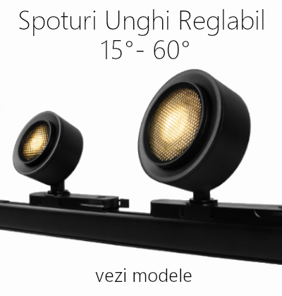 spoturi pe sina cu unghi reglabil spoturi led sina trifazica spoturi led reglabile pe sina aplicata pe tavan neagra sau alba